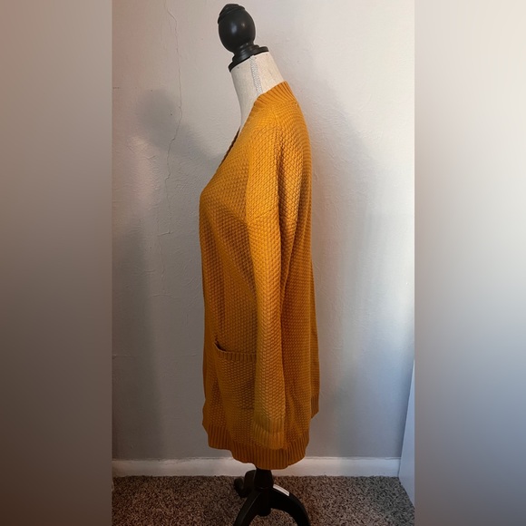 Max Studio Mustard Open-Front Cardigan Size Medium - Picture 9 of 15